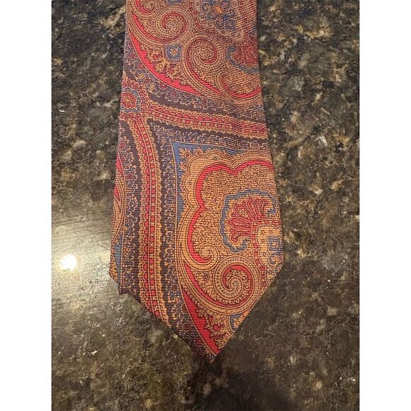 Club Room Men's Vintage Paisley Silk Tie Multicolor Classic Length - Picture 2 of 4